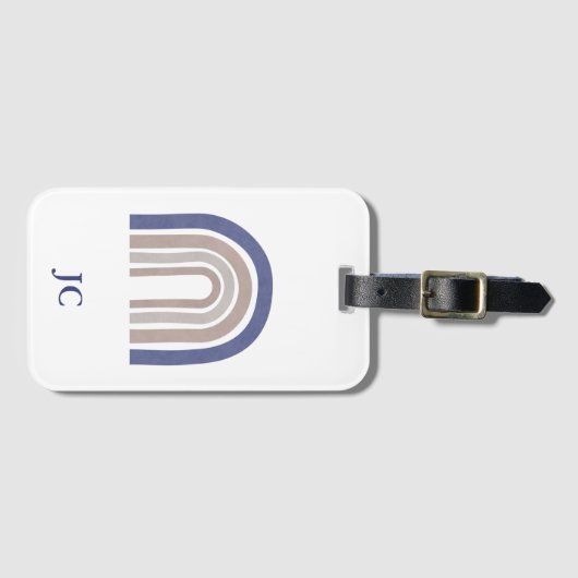 Arches der Mitte des Jahrhunderts - Blau und Beige Gepäckanhänger (Vorderseite (Horizontal))