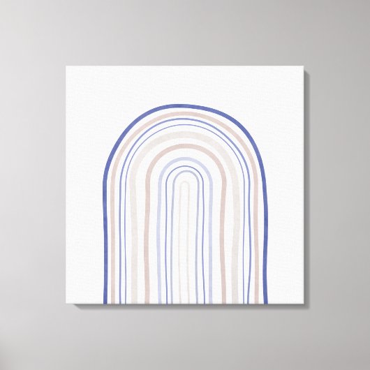 Arches der Mitte des Jahrhunderts - Blau und Beige Leinwanddruck (Vorderseite)