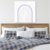 Arches der Mitte des Jahrhunderts - Blau und Beige Leinwanddruck (Insitu (Schlafzimmer))
