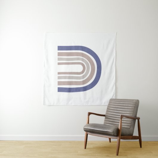 Arches der Mitte des Jahrhunderts - Blau und Beige Wandteppich (Beispiel (Horizontal))