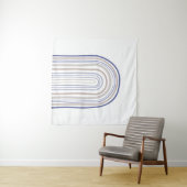 Arches der Mitte des Jahrhunderts - Blau und Beige Wandteppich (Beispiel (Horizontal))