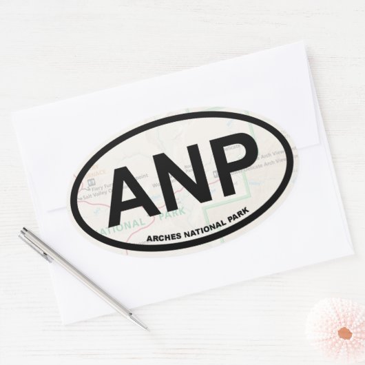 Arches Map Aufkleber (schwarzer Text) (Umschlag)