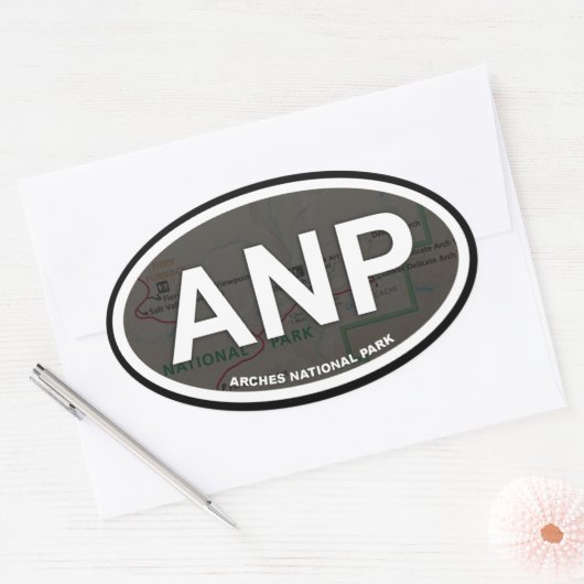 Arches Map Aufkleber (weißer Text) (Umschlag)