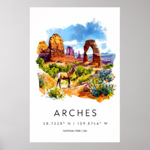 Arches National Park Aquarellposter Arches Poster