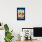 Arches National Park Doppelbogen Retro verzweifelt Poster (Heimbüro)