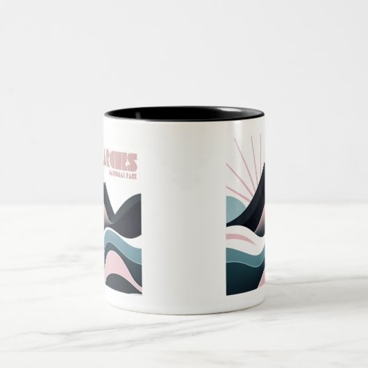 Arches National Park Farbenfrohe Hügel Zweifarbige Tasse (Mittel)