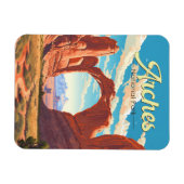 Arches National Park Illustration Retro Magnet (Horizontal)