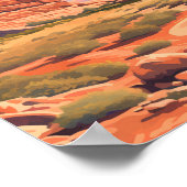 Arches National Park Illustration Retro Poster (Ecke)