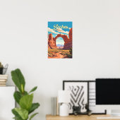 Arches National Park Illustration Retro Poster (Heimbüro)