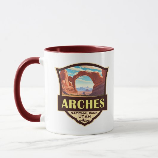 Arches National Park Illustration Retro Tasse (Links)