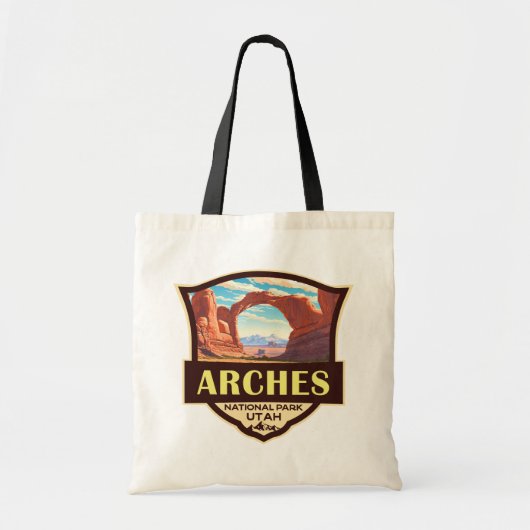 Arches National Park Illustration Retro Tragetasche (Vorne)