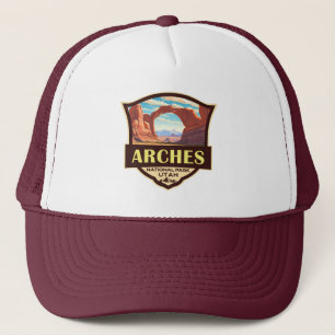 Arches National Park Illustration Retro Truckerkappe