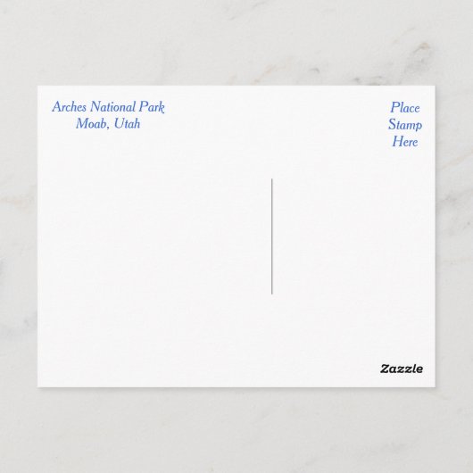 Arches National Park, Moab Utah Postcard Postkarte (Rückseite)