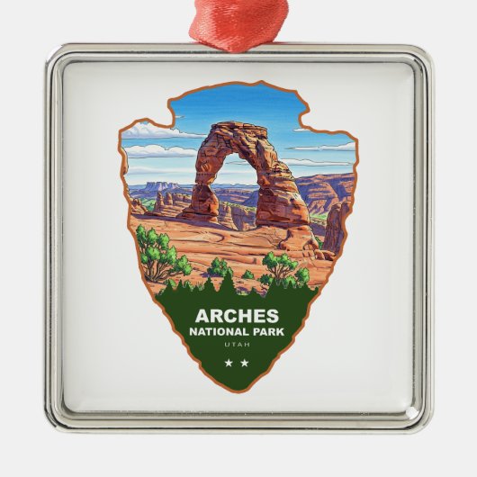 Arches National Park Utah Arrowhead Ornament Aus Metall (Vorne)