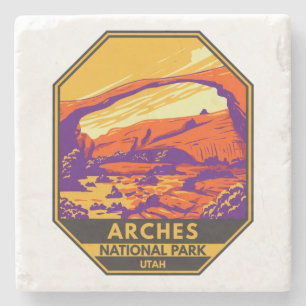 Arches National Park Utah Landschaft Vintage Steinuntersetzer