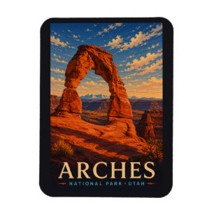 Arches National Park Utah Moderne Holzschnitt-Reis Magnet