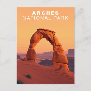 Arches National Park Utah Reise Retro Art Postkarte