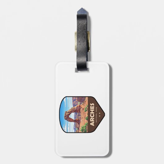 Arches National Park Utah Shield Gepäckanhänger (Rückseite vertikal)