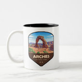 Arches National Park Utah Shield Zweifarbige Tasse (Links)