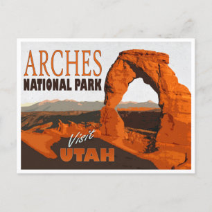 Arches National Park, Utah Vintage Reise Postkarte
