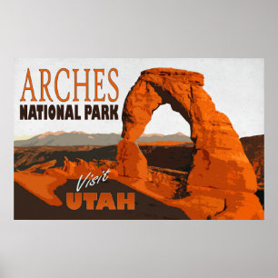 Arches National Park, Utah Vintage Reiseplaner Poster