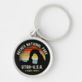 Arches National Park Utah Vintage Sunset Schlüsselanhänger (Vorne)