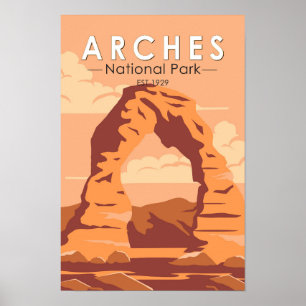 Arches National Park Utah Zarter Bogen Retro Kunst Poster