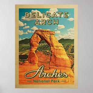 Arches National Park - Vintage Delicate Arch Poster