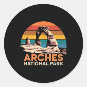 Arches National Park Vintage Utah Vintage National Runder Aufkleber