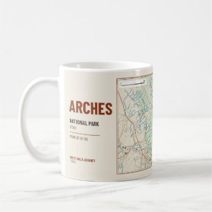 Arches National Park Wanderweg Karte Tasse
