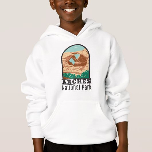 Arches Nationalpark Doppelbögen Vintag Hoodie (Vorderseite)