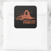 Arches Nationalpark Moab Utah Vintage Kunst Quadratischer Aufkleber (Tasche)