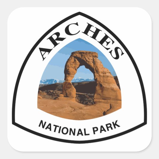 Arches Nationalpark Quadratischer Aufkleber (Vorderseite)