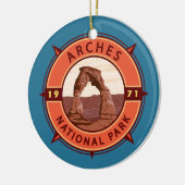 Arches Nationalpark Retro Kompass Emblem Keramik Ornament (Links)