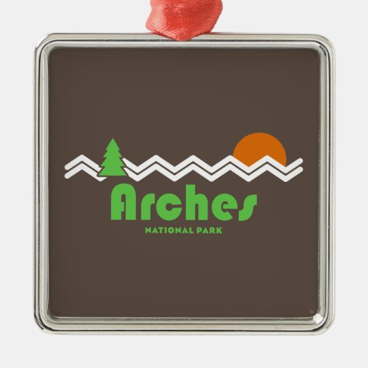 Arches Nationalpark Retro Ornament Aus Metall (Vorne)
