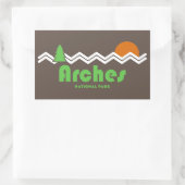 Arches Nationalpark Retro Rechteckiger Aufkleber (Tasche)