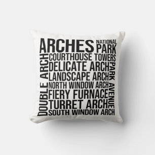 Arches Nationalpark Sehenswürdigkeiten Typografie Kissen