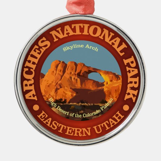 Arches Nationalpark Silbernes Ornament (Vorne)