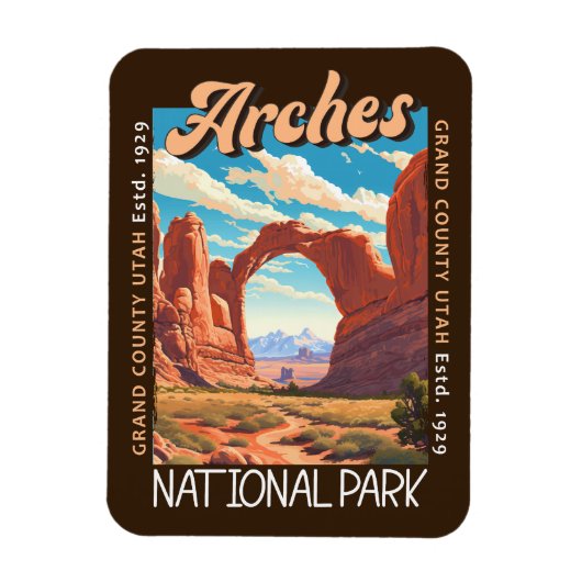 Arches Nationalpark Utah Distressed Magnet (Vertikal)
