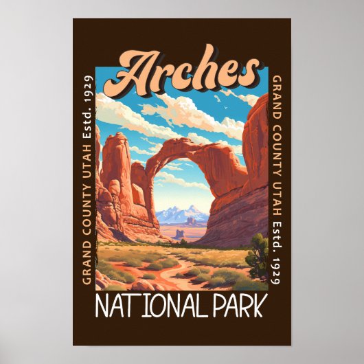 Arches Nationalpark Utah Distressed Poster (Vorne)