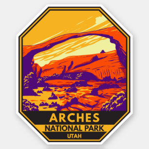 Arches Nationalpark Utah Landschaft Vintag Aufkleber