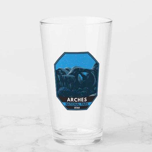 Arches Nationalpark Utah Night Sky Vintag Glas (Vorderseite)