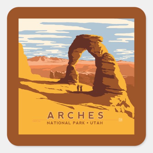Arches Nationalpark | Utah Quadratischer Aufkleber (Vorderseite)