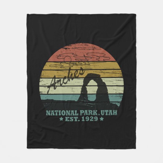 Arches Nationalpark Utah Vintager Parkplatz Fleecedecke (Vorderseite)