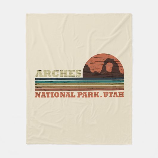 Arches Nationalpark Utah Vintager Parkplatz Fleecedecke (Vorderseite)