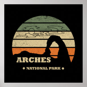Arches Nationalpark Utah Vintager Parkplatz Poster