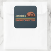 Arches Nationalpark Utah Vintager Parkplatz Quadratischer Aufkleber (Tasche)