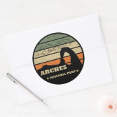 Arches Nationalpark Utah Vintager Parkplatz Runder Aufkleber (Umschlag)