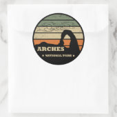 Arches Nationalpark Utah Vintager Parkplatz Runder Aufkleber (Tasche)
