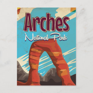 Arches Nationalpark Vintager Urlaub Poster Postkarte